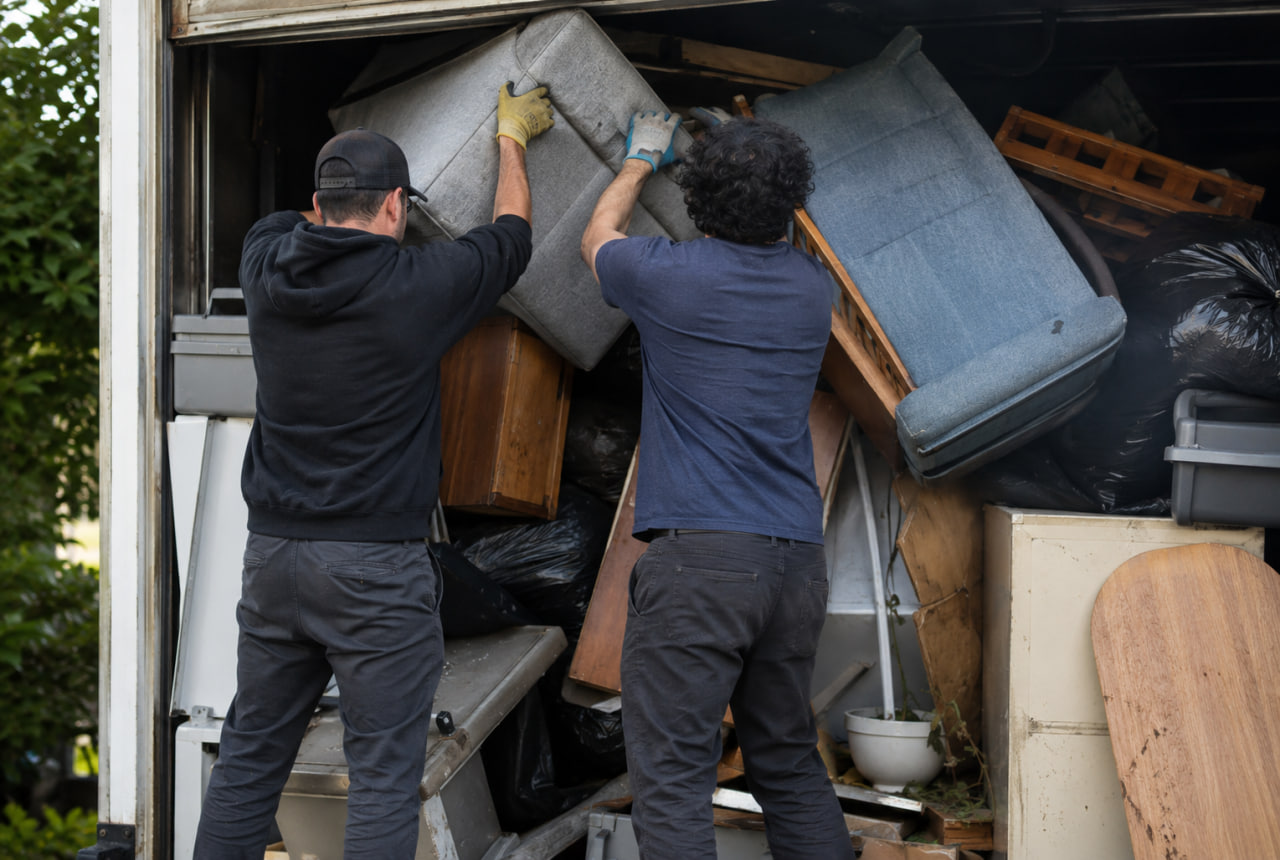 ClearOut crew loading a truck with furniture and junk